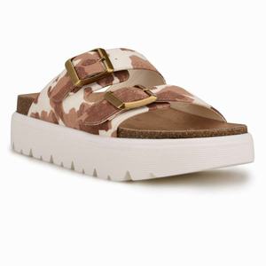 Nine West Simplee Platform Slippers Bruin Nederland | BFV-481972